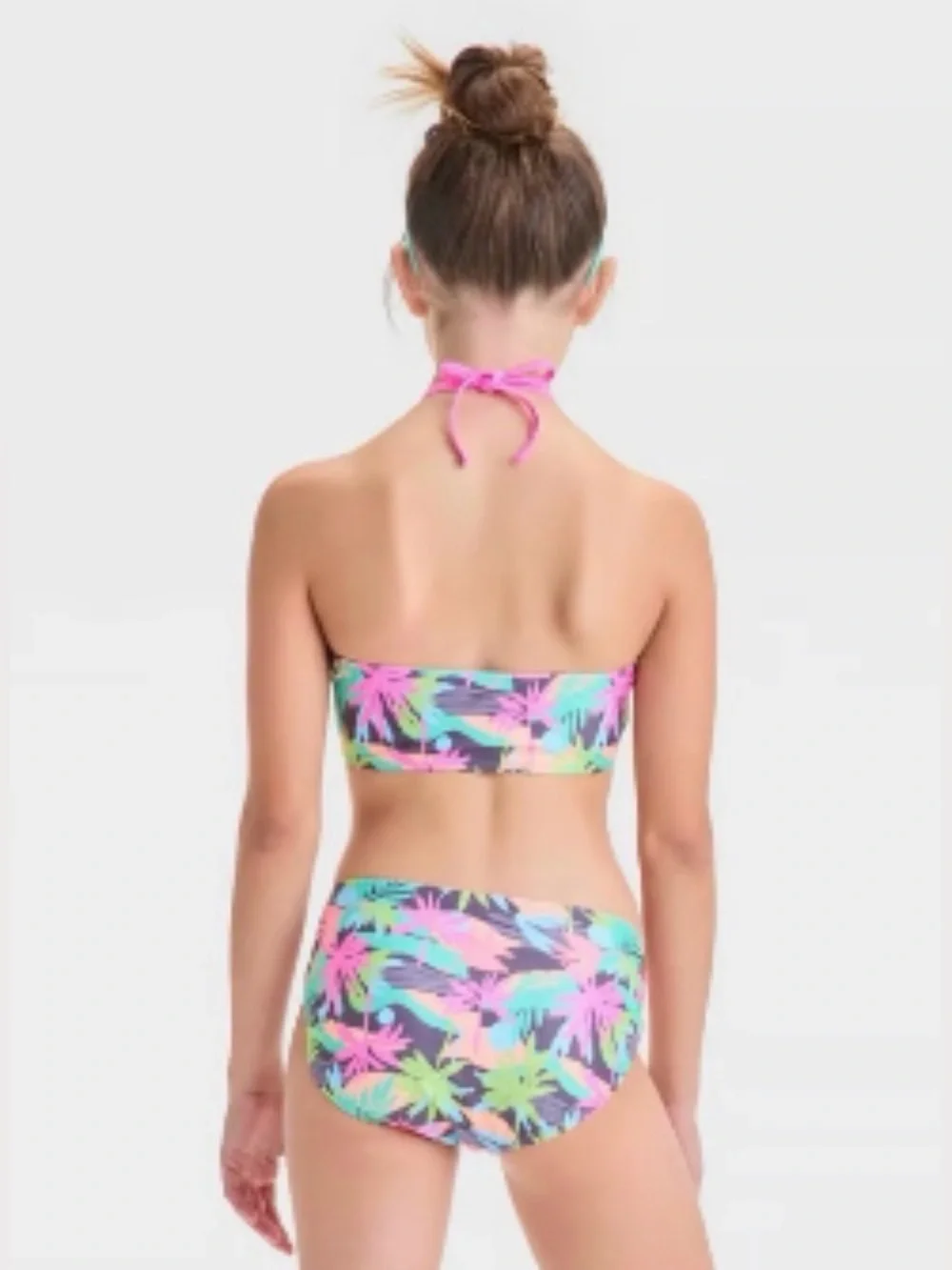 art class Neon Tropical Leaf Two-Piece Bikini - Pink, Teal, Lime